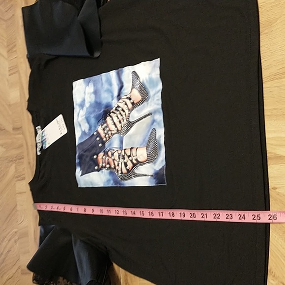 Ko Ko Ailis Blinged Out High Heels Graphic Tee Shirt 3X - Picture 3 of 9